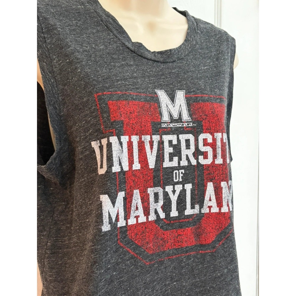 Retro Brand University of Maryland Tank Top Large Gray Sleeveless Made in USA - Picture 3 of 8